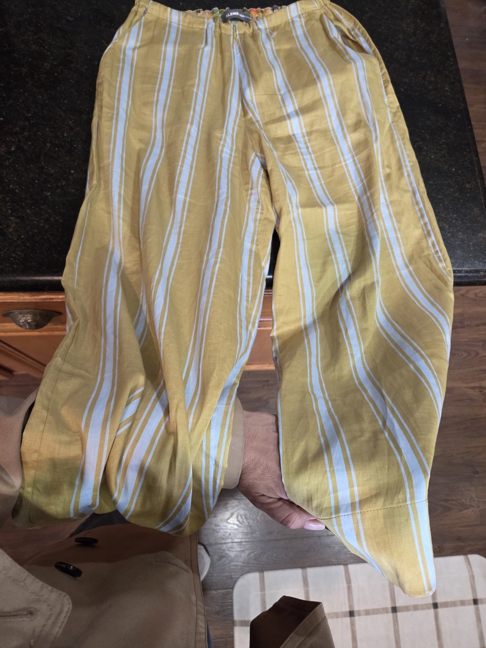 Striped Yellow Cropped Ankle Pants — Lightweight Summer Style